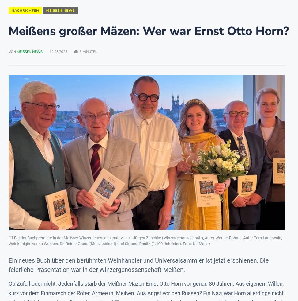 Wer war eigentlich der Meißner Ernst Otto Horn